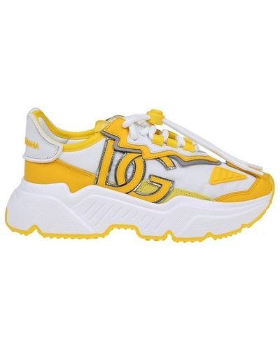 Dolce & Gabbana Dg Logo Patch Sneakers - Yellow