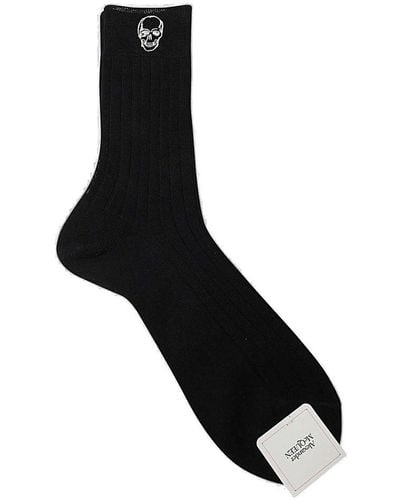 Alexander McQueen Black Cotton Socks