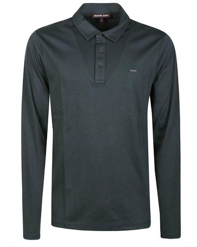 Michael Kors Long Sleeve Sleek Polo Shirt - Green