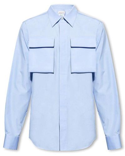 Alexander McQueen Cotton Shirt, - Blue