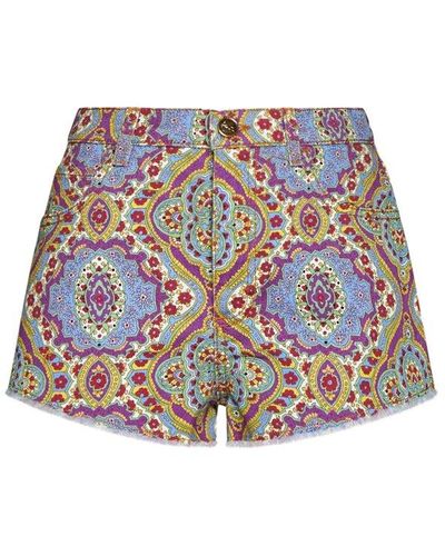 Etro Allover Printed Shorts - White