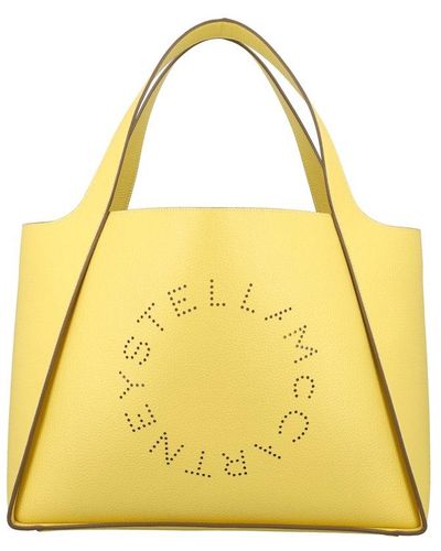 Stella McCartney Logo Grainy Alter Mat Tote Bag - Yellow