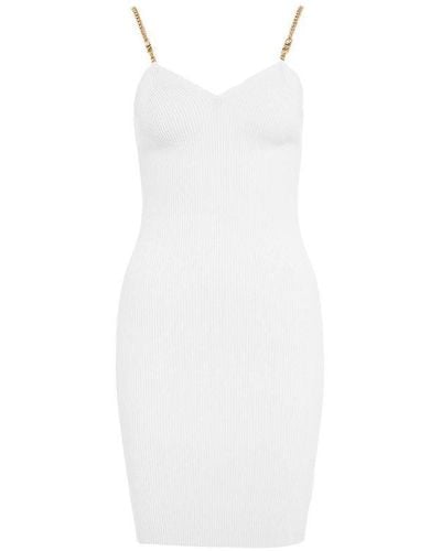 Michael Kors V-neck Chain Strap Mini Dress - White
