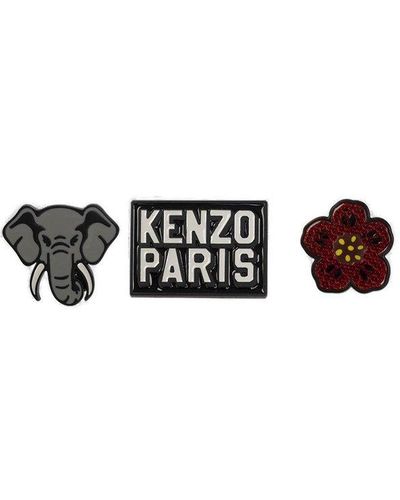 KENZO Set Of Three Pins - Black