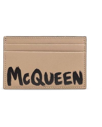 Alexander McQueen Logo Printed Cardholder - Natural