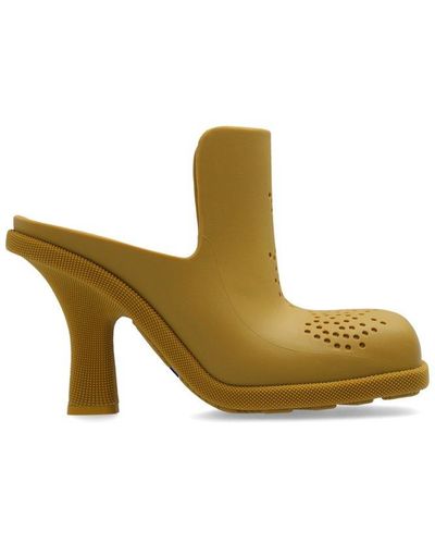 Burberry Highland Perforated Detailed Mules - Yellow