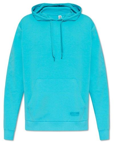 Moschino Hoodie With Logo, - Blue