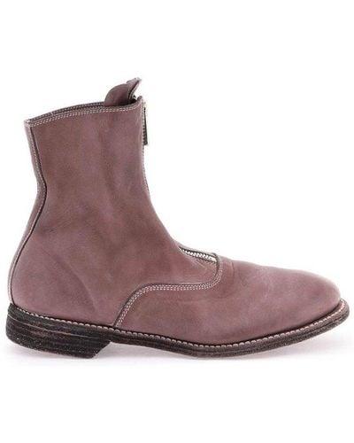 Guidi 210 Front Zip Ankle Boots - Purple