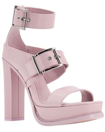 Alexander McQueen Leather Ankle Strap Sandals - Pink