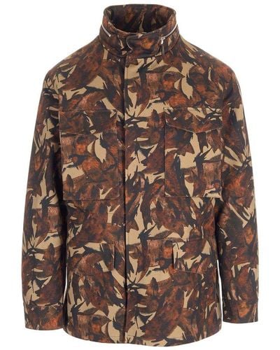 Berluti Camouflage Printed Field Jacket - Brown