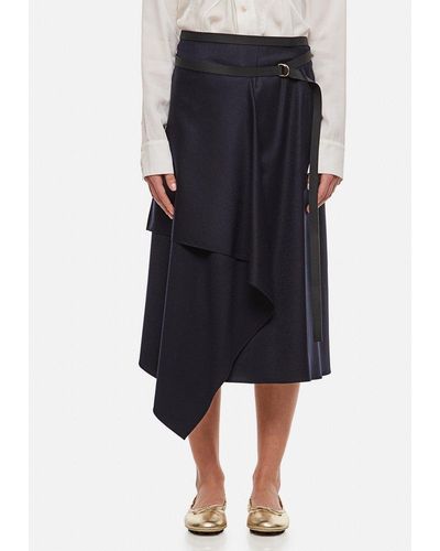 Fendi Belted Asymmetric Skirt - Blue