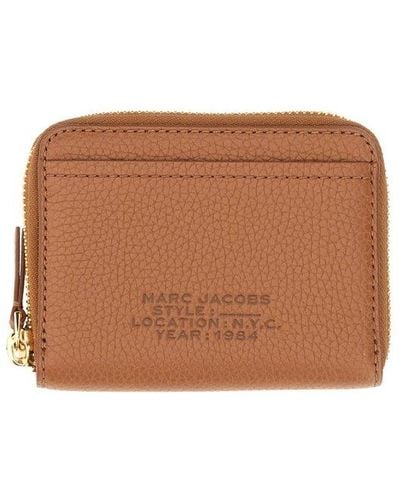 Marc Jacobs Leather Wallet With Zipper - Brown