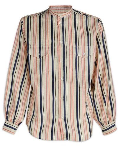Bally Long Sleeved Striped Shirt - Brown