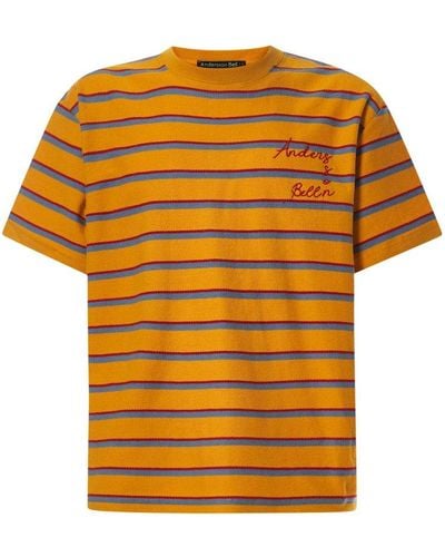 ANDERSSON BELL Striped Crewneck T-shirt - Yellow