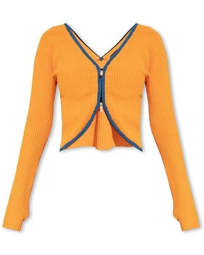 DIESEL M-oira Ribbed-knit Cardigan - Orange