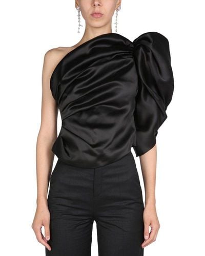 ANOUKI One Shoulder Ruched Top - Black