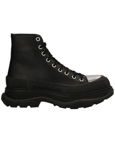 Alexander McQueen Tread Slick Round-toe Boots - Black