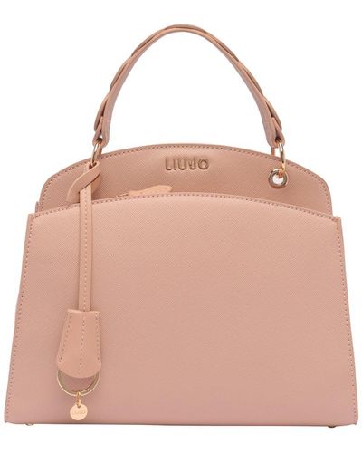 Liu Jo Logo Plaque Trapeze Top Handle Bag - Pink