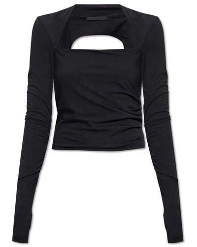 Helmut Lang Draped Shrung Top - Black