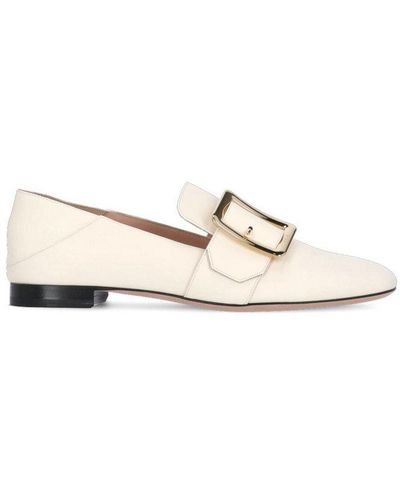 Bally Janelle Buckled Slip-on Loafers - Natural