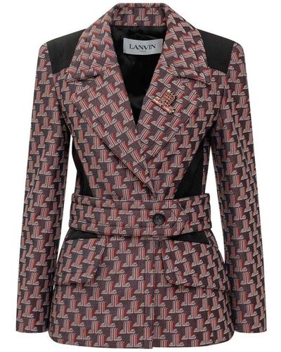 Lanvin All-over Printed Long-sleeved Blazer - Multicolor