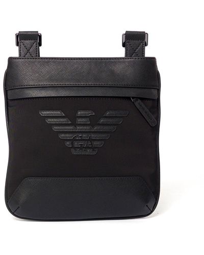 Emporio Armani Logo-patch Zipped Messenger Bag - Black