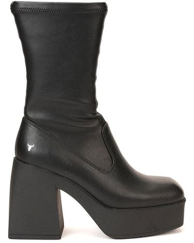 Windsor Smith High Heel Platform Boots - Black