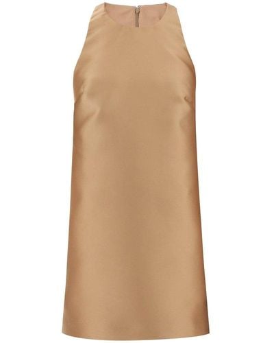 Valentino Crewneck Sleeveless Mini Dress - Natural