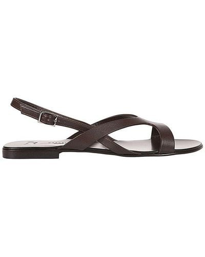 Weekend by Maxmara Flat Leather Sandals - Brown