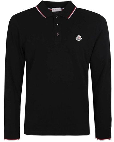 Moncler Long-sleeved Polo Shirt - Black