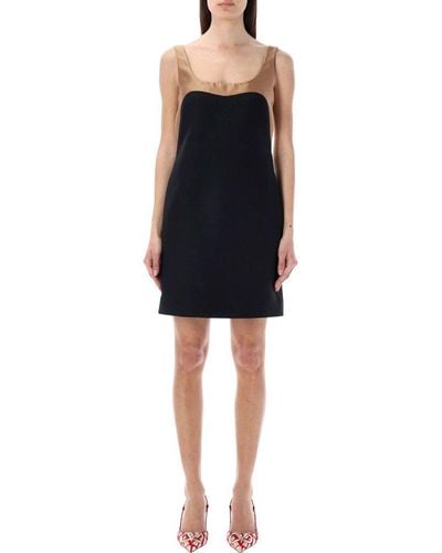 Valentino Color-block Sleeveless Mini Dress - Black