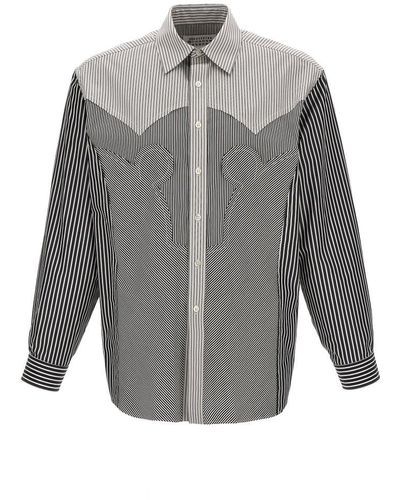Maison Margiela Buttoned Striped Shirt - Grey