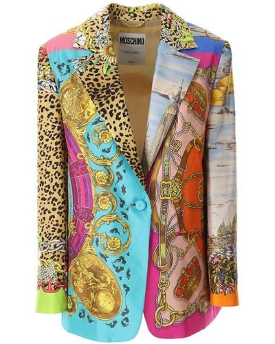 Moschino Scarf Printed Twill Jacket - Multicolor