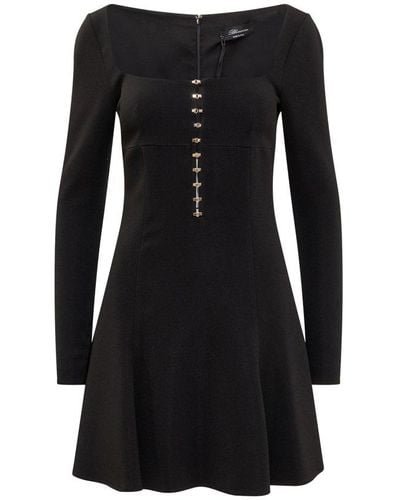Blumarine Hook Detailed Flared Dress - Black