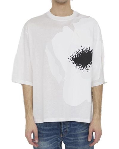 Valentino Floral Printed Crewneck T-shirt - White