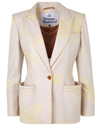 Vivienne Westwood Orb Printed Single-breasted Blazer - White