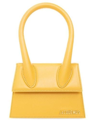 Jacquemus Raffia Tote Bag, Large. - Yellow