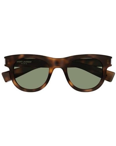 Saint Laurent Round Frame Sunglasses - Brown