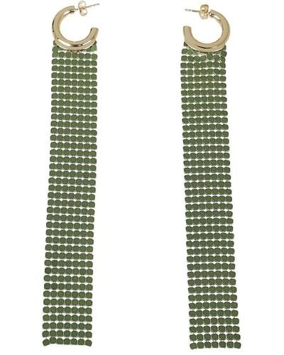 Rabanne Embellished Hoop Earrings - Green