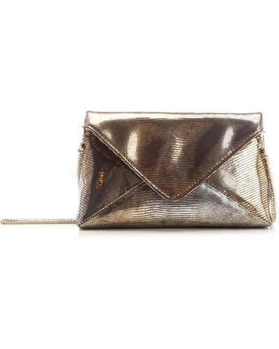 Dries Van Noten Metallic Leather Clutch Bag - Multicolour