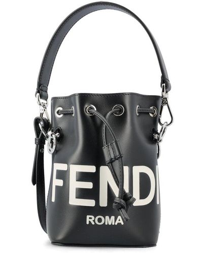 Fendi Black Mesh Convertible Bucket Bag QBB4MV42KB000