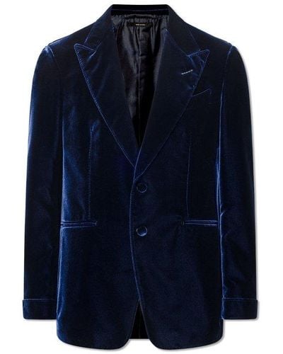 Tom Ford Shelton Slim-fit Velvet Tuxedo Jacket - Blue