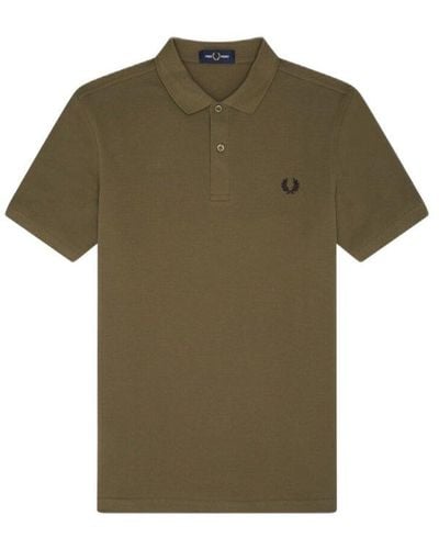 Fred Perry Laurel Wreath-embroidered Short-sleeved Polo Shirt - Green