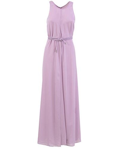 Emporio Armani Long Creponne Dress - Purple