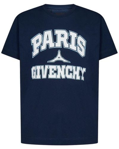 Givenchy Brand-print Oversized-fit Cotton-jersey T-shirt X - Blue