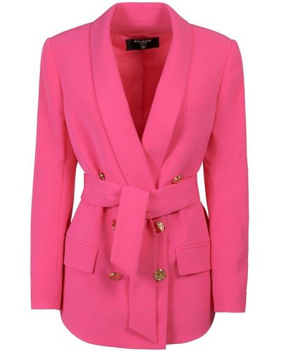 Balmain Double-breasted Tailored Blazer - Pink