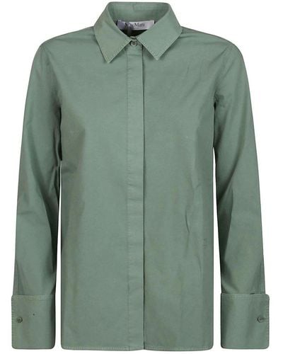 Max Mara Buttoned Long-sleeved Shirt - Green