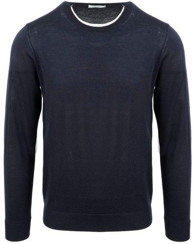 Paolo Pecora Crewneck Long-sleeved Sweater - Blue