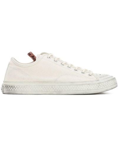 Acne Studios Distressed Low Top Tumbled Trainers - White