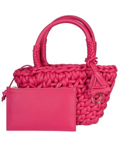 Alanui Interwoven-designed Small Top Handle Bag - Pink